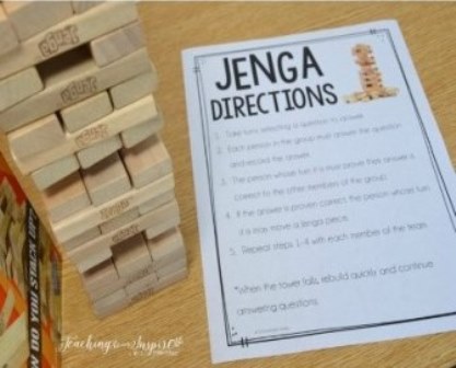 Jenga game with instructions