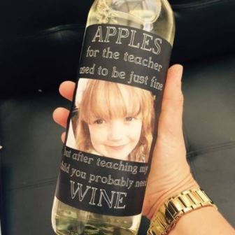 bottle of wine with a funny label