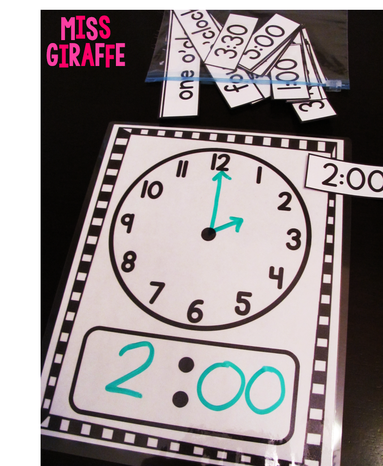 with dry wipe pen A4 Poster SEN EYFS KS1 KS2 classroom Learn to TELL THE TIME 