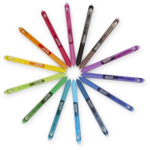 colored pens in a circle