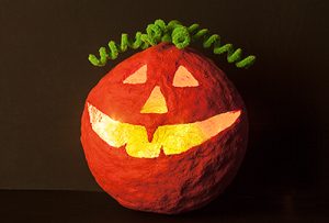 papier mache pumpkin