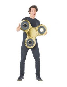 Man wearing Fidgit Spinner costume