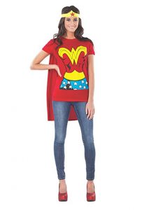 Woman wearing Wonder Woman costume