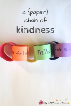 Paper chain of kindness using craft paper