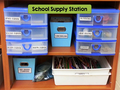 A school supply station to save teachers time