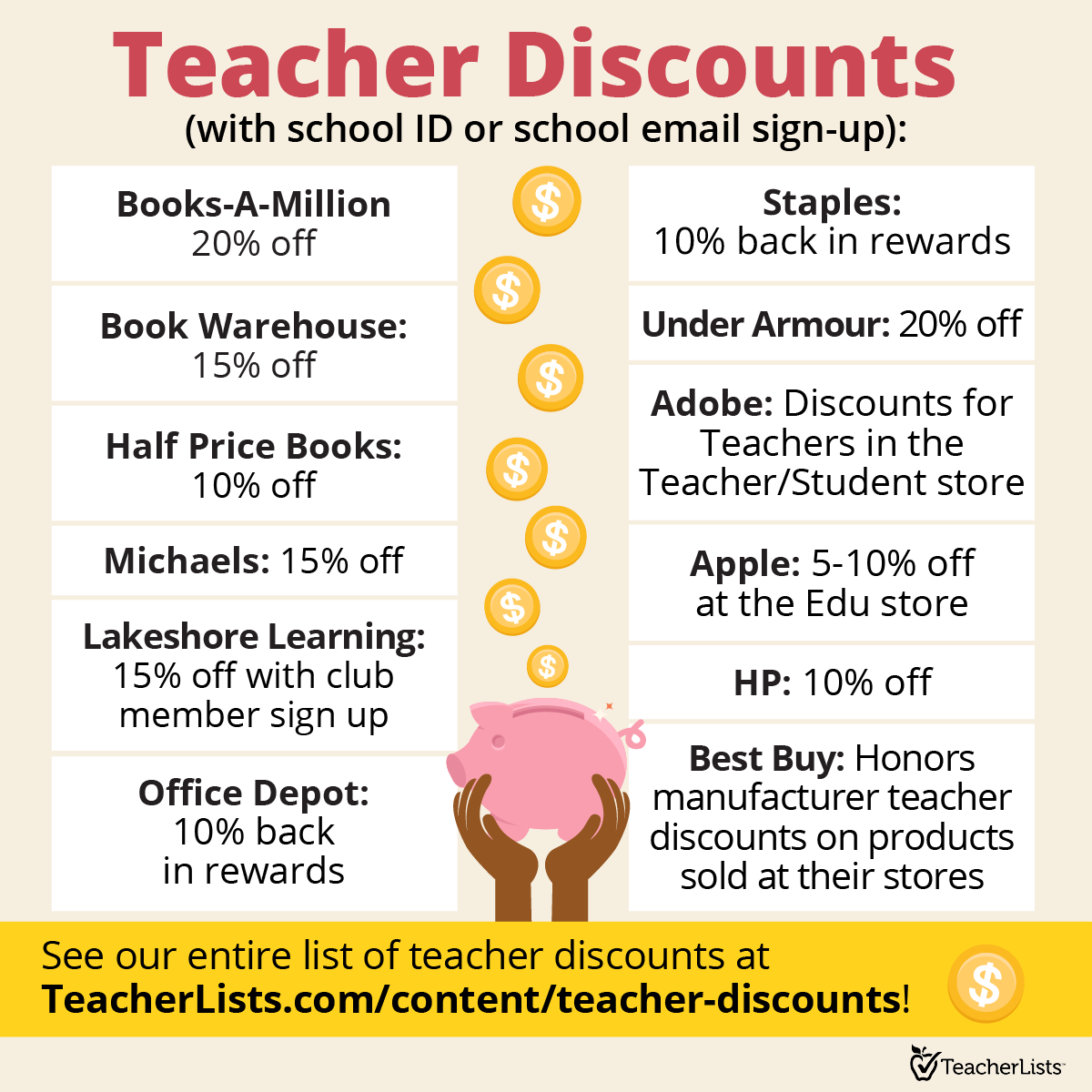Teacher Discounts Updated
