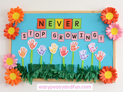 Handprint Flower Bulletin Board