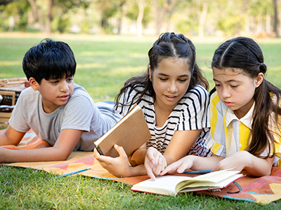 Reading Outdoors at School