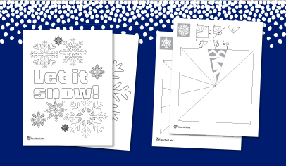 Let It Snow snowflake printable