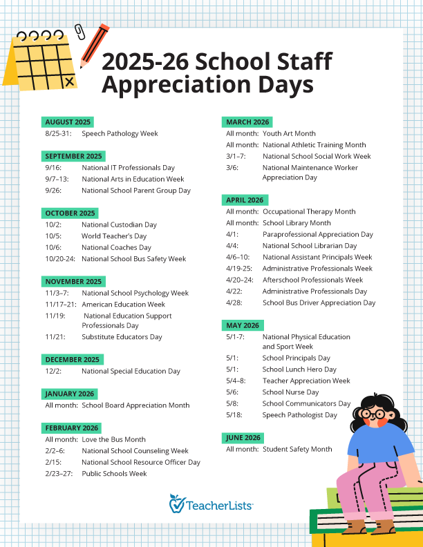 School Staff Appreciation Days