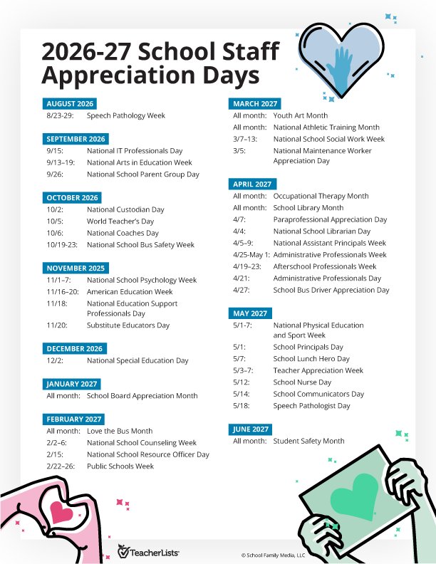 School Staff Appreciation Days