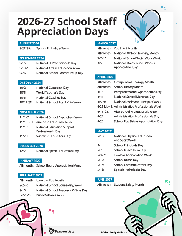 School Staff Appreciation Days